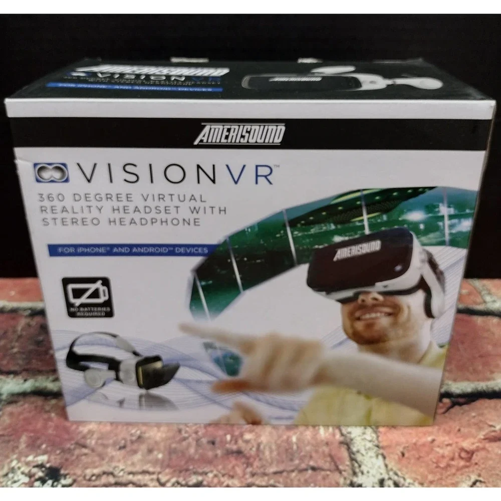 Amerisound Vision VR 360 Degree Stereo Headphones Virtual Reality Headset!